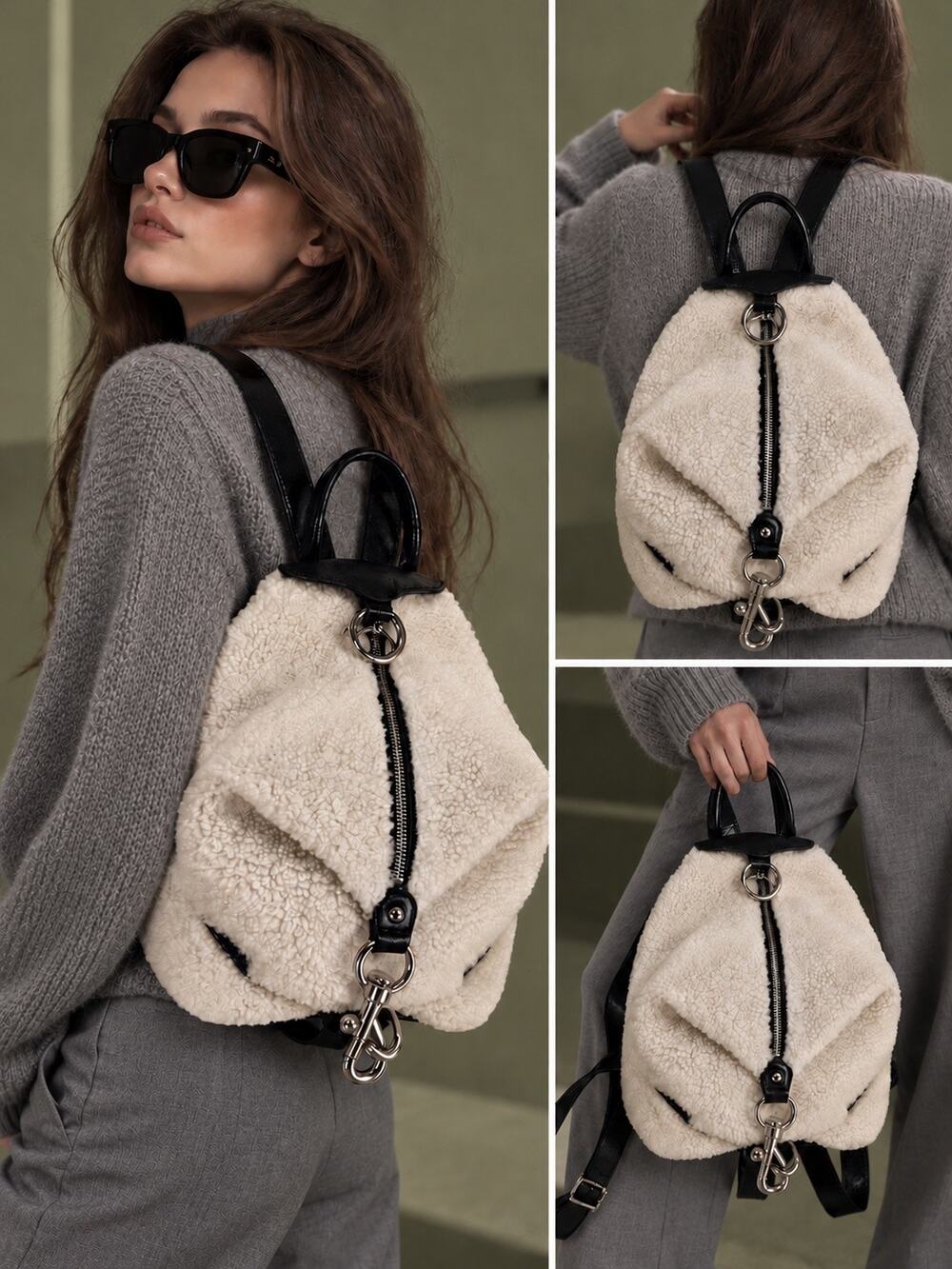 Rebecca Minkoff Shearling & Leather Backpack